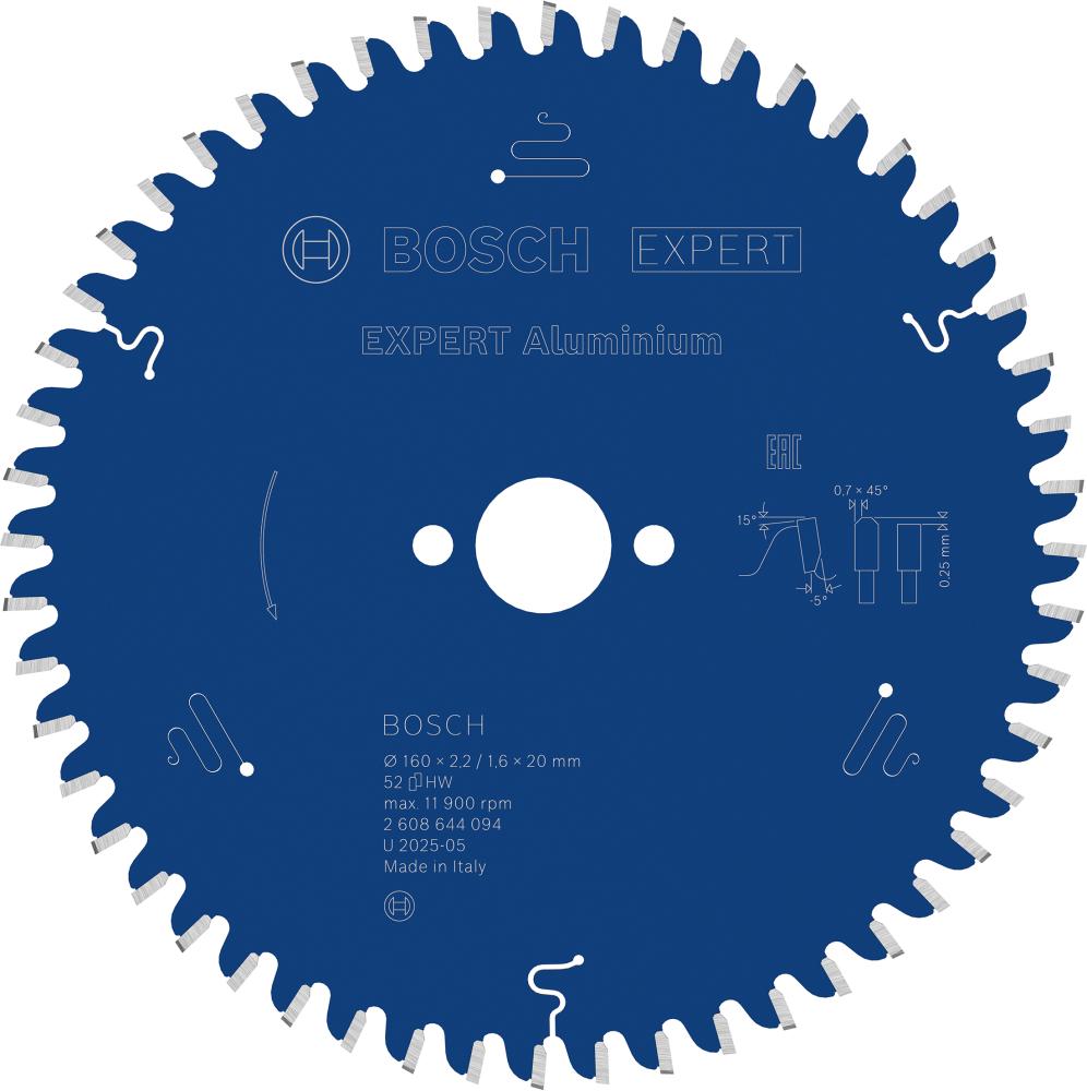 BOSCH Kreissägeblatt Expert for Aluminium, 160 x 20 x 2,2 mm, 52 BOSCH Kreissägeblatt Expert for Aluminium, 160 x 20 x 2,2 mm, 52