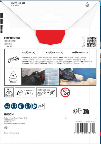 BOSCH EXPERT MAVZ 116 RT2 Schleifplatte, 116 mm
