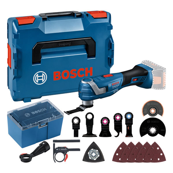 BOSCH Akku-Multi-Cutter GOP 18V-34, Starlock Tauchsägeblätter+diverses Zubehör, L-BOXX BOSCH Akku-Multi-Cutter GOP 18V-34, Starlock Tauchsägeblätter+diverses Zubehör, L-BOXX