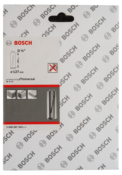 BOSCH Diamanttrockenbohrkrone G 1/2-Zoll, Standard for Universal, 127mm, 150mm, 6, 7mm BOSCH Diamanttrockenbohrkrone G 1/2-Zoll, Standard for Universal, 127mm, 150mm, 6, 7mm