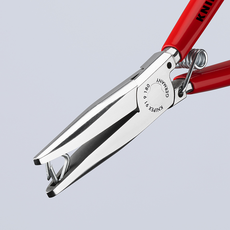KNIPEX KNIPEX 91 91 180 Polsterklammerzange 180 mm spiegelpoliert mit Kunststoff überzogen
