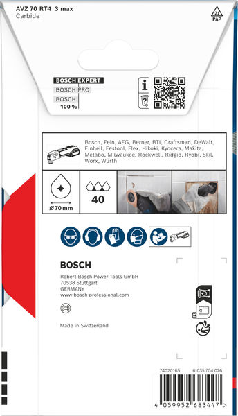 BOSCH EXPERT AVZ 70 RT4 3 max Fugenentfernungsplatte, Ø 70 mm BOSCH EXPERT AVZ 70 RT4 3 max Fugenentfernungsplatte, Ø 70 mm