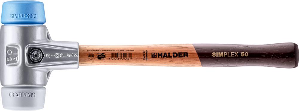 HALDER Simplex Schonhammer Aluminium TPE-Soft/Mid 50mm HALDER Simplex Schonhammer Aluminium TPE-Soft/Mid 50mm