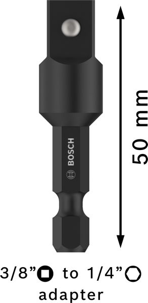 BOSCH PRO Socket Adapter mit Stiftverbindung, 3/8", 50 mm