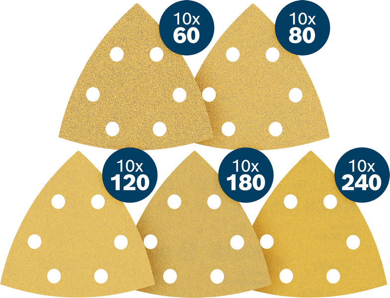 BOSCH EXPERT C470 Schleifpapier Set, 93x93mm, K60/80/120/180/240, 50-tlg. Starter Pack