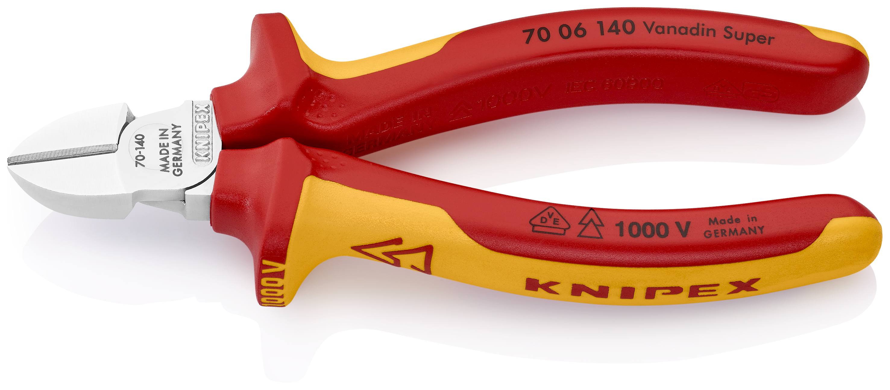 KNIPEX Seitenschneider VDE mit Mehrkomponenten-Griffen 140mm KNIPEX KNIPEX Seitenschneider VDE mit Mehrkomponenten-Griffen 140mm KNIPEX