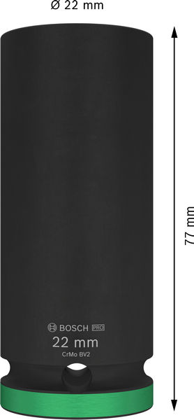 BOSCH PRO Impact Steckschlüsselsatz, 1/2", 22 mm, tief BOSCH PRO Impact Steckschlüsselsatz, 1/2", 22 mm, tief
