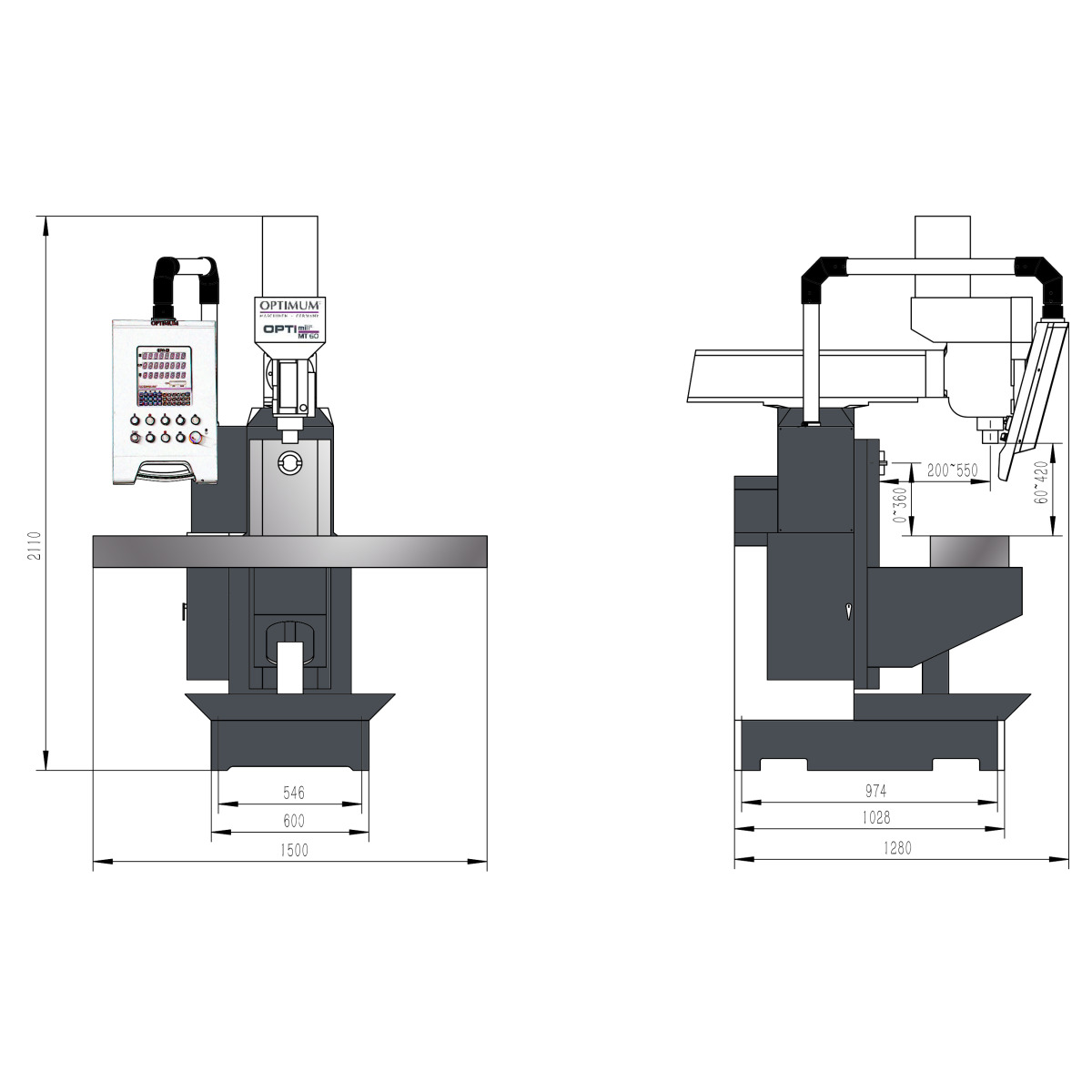 STÜRMER Universalfräsmaschine Optimum OPTImill MT 60