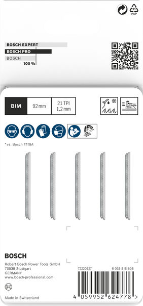 BOSCH PRO Metal medium T121AFC Stichsägeblatt, 92 mm, 5-tlg. BOSCH PRO Metal medium T121AFC Stichsägeblatt, 92 mm, 5-tlg.