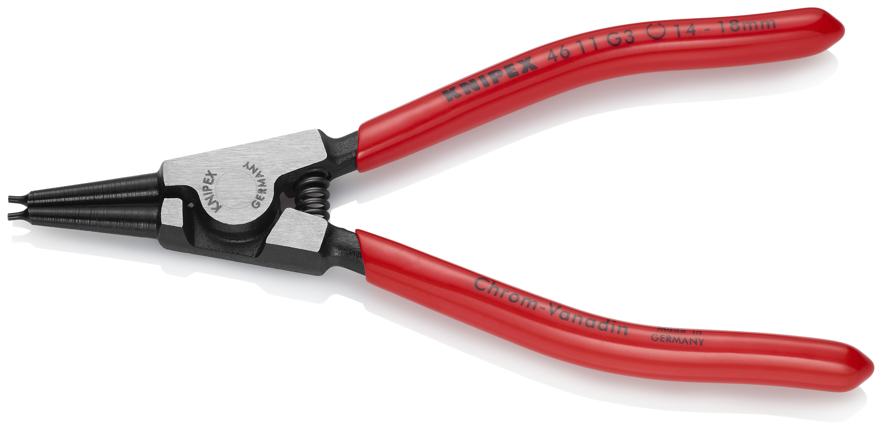 KNIPEX KNIPEX 46 11 G3 Sicherungsringzange für Greifringe auf Wellen 140 mm schwarz atramentiert mit Kunststoff überzogen poliert KNIPEX KNIPEX 46 11 G3 Sicherungsringzange für Greifringe auf Wellen 140 mm schwarz atramentiert mit Kunststoff überzogen poliert