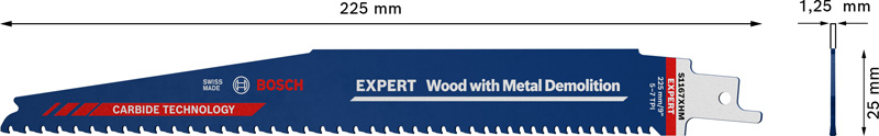 BOSCH EXPERT S1167XHM Wood with Metal Demolition Säbelsägeblatt, 10-tlg.