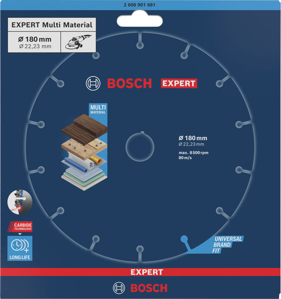 BOSCH EXPERT Multi Material Carbide-Trennscheibe, 180 x 22,23 mm