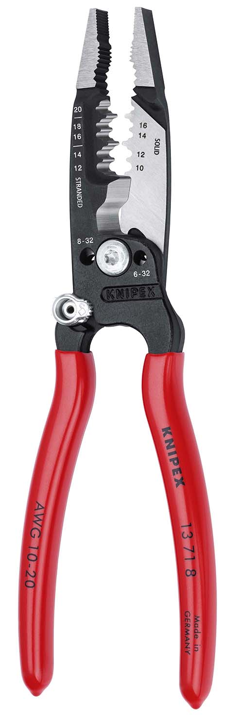 KNIPEX KNIPEX 13 71 8 WireStripper Multifunktions-Elektrikerzangen amerikanisches Modell 200 mm schwarz atramentiert mit Kunststoff überzogen poliert