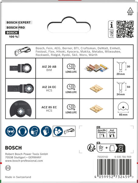 BOSCH Holz- und Weichmetall-Blatt-Set für oszillierende Multifunktionswerkzeuge,3-tlg. BOSCH Holz- und Weichmetall-Blatt-Set für oszillierende Multifunktionswerkzeuge,3-tlg.