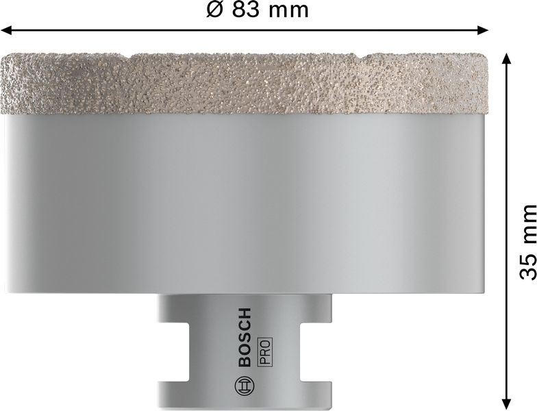 BOSCH PRO Ceramic Trockenbohrkrone, 83 x 35 x 14 mm BOSCH PRO Ceramic Trockenbohrkrone, 83 x 35 x 14 mm