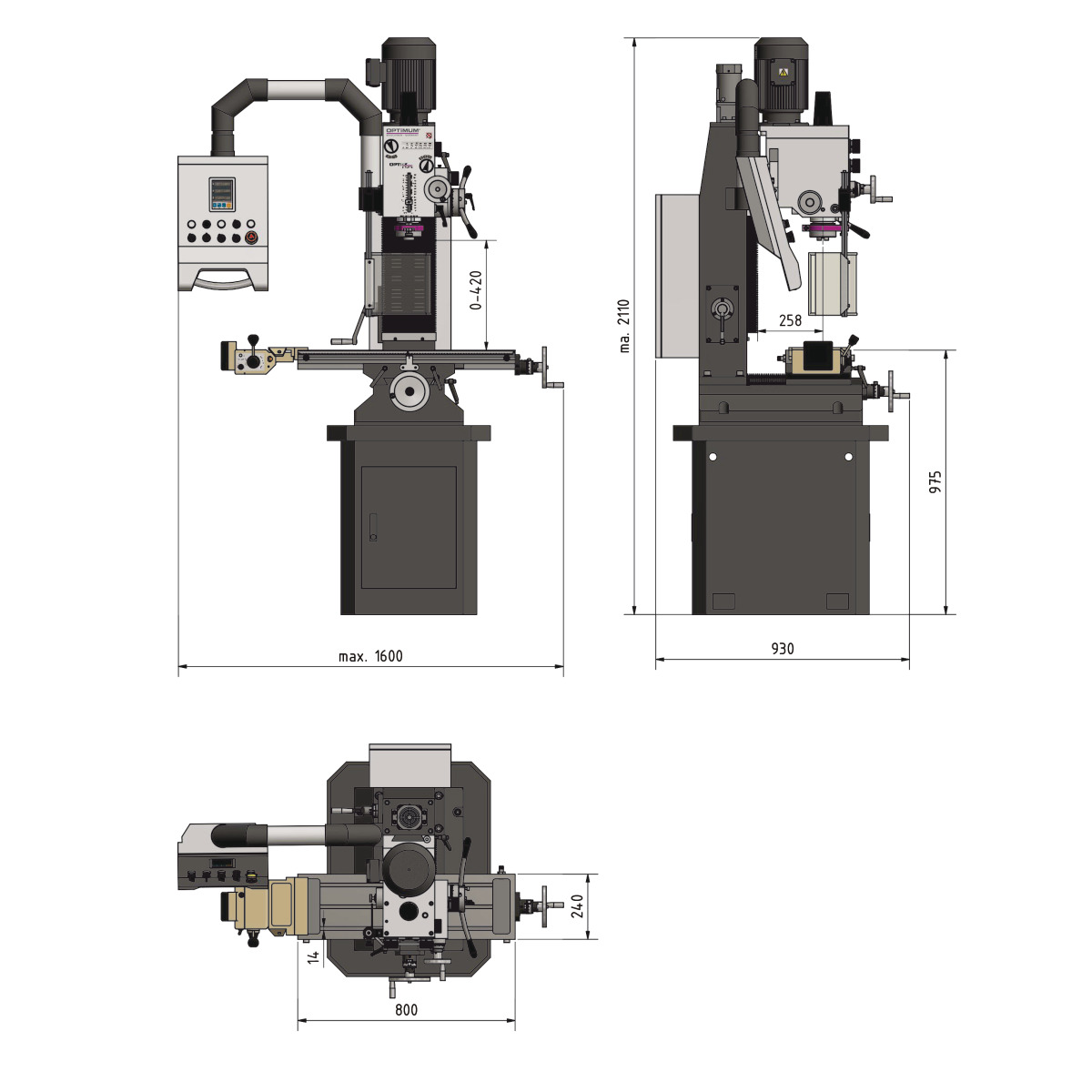 STÜRMER Bohr-Fräsmaschine Optimum OPTImill MB 4PV STÜRMER Bohr-Fräsmaschine Optimum OPTImill MB 4PV
