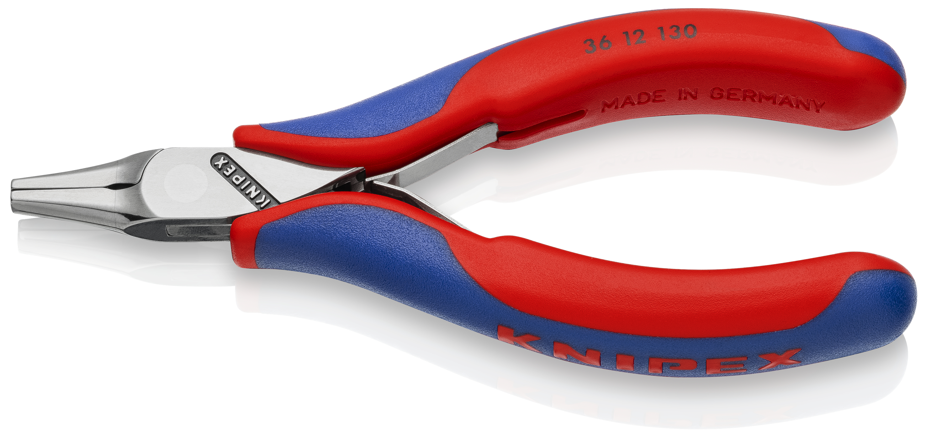 KNIPEX KNIPEX 36 12 130 Elektronik-Bestückungszange 130 mm mit Mehrkomponenten-Hüllen spiegelpoliert