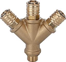 RIEGLER Druckluftverteiler, 3 Abgänge, G 1/4" AG RIEGLER Druckluftverteiler, 3 Abgänge, G 1/4" AG