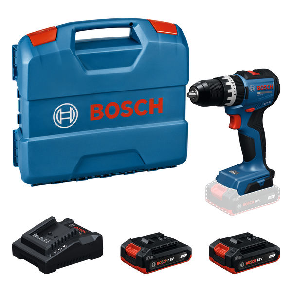 BOSCH Akku-Schlagbohrschrauber GSB18V-52, 2 x Akku GBA 18V 2.0Ah in L-Case