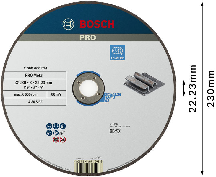 BOSCH Trennscheibe gerade Expert for Metal A 30 S BF, 230 mm, 3,0 mm