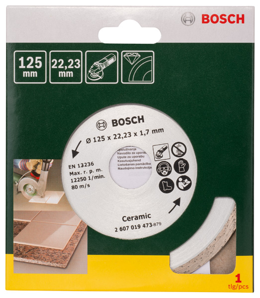 BOSCH Diamanttrennscheibe für Fliesen, Durchmesser: 125 mm BOSCH Diamanttrennscheibe für Fliesen, Durchmesser: 125 mm
