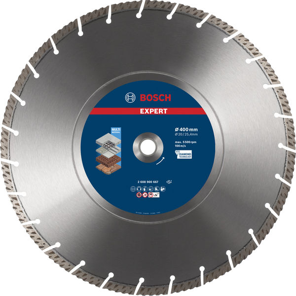 BOSCH EXPERT Multi Material Diamanttrennscheibe, 400x20/25,40 mm