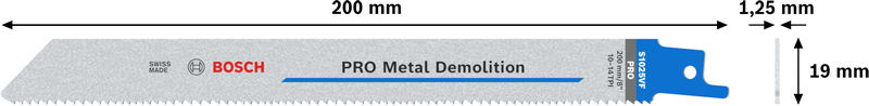 BOSCH PRO Metal Demolition S1025VF Säbelsägeblatt, 1,25 x 19 x 200 mm, 5-tlg.