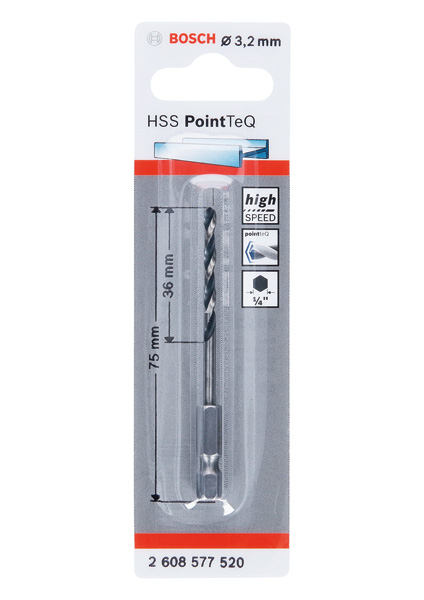 BOSCH HSS PointTeQ Sechskantbohrer 3,2 mm