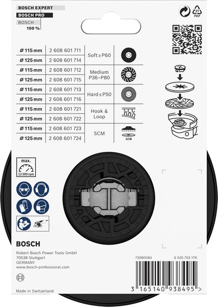 BOSCH PRO Stützteller Hart, 115 mm, X-Lock BOSCH PRO Stützteller Hart, 115 mm, X-Lock
