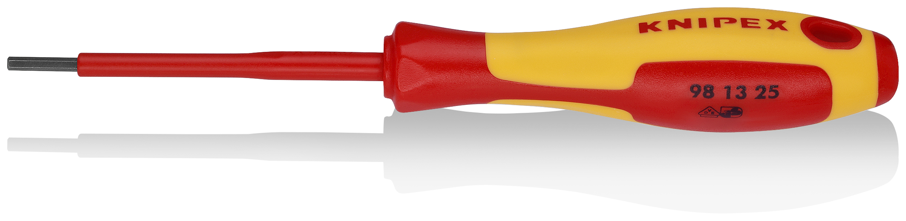 KNIPEX KNIPEX 98 13 25 Schraubendreher für Innensechskantschrauben 177 mm brüniert isoliert mit Mehrkomponenten-Hüllen, VDE-geprüft