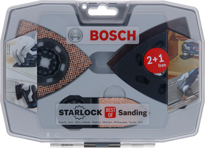 BOSCH Starlock Schleifset AVZ 93 G/90 RT6/32 RT4, Wood & Paint Schleifpapier (3x) BOSCH Starlock Schleifset AVZ 93 G/90 RT6/32 RT4, Wood & Paint Schleifpapier (3x)