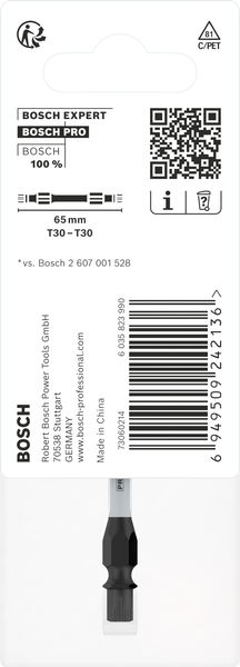 BOSCH PRO Impact Schrauberbit mit Doppelklingen und Pick and Click-Einsätzen, T30,65mm