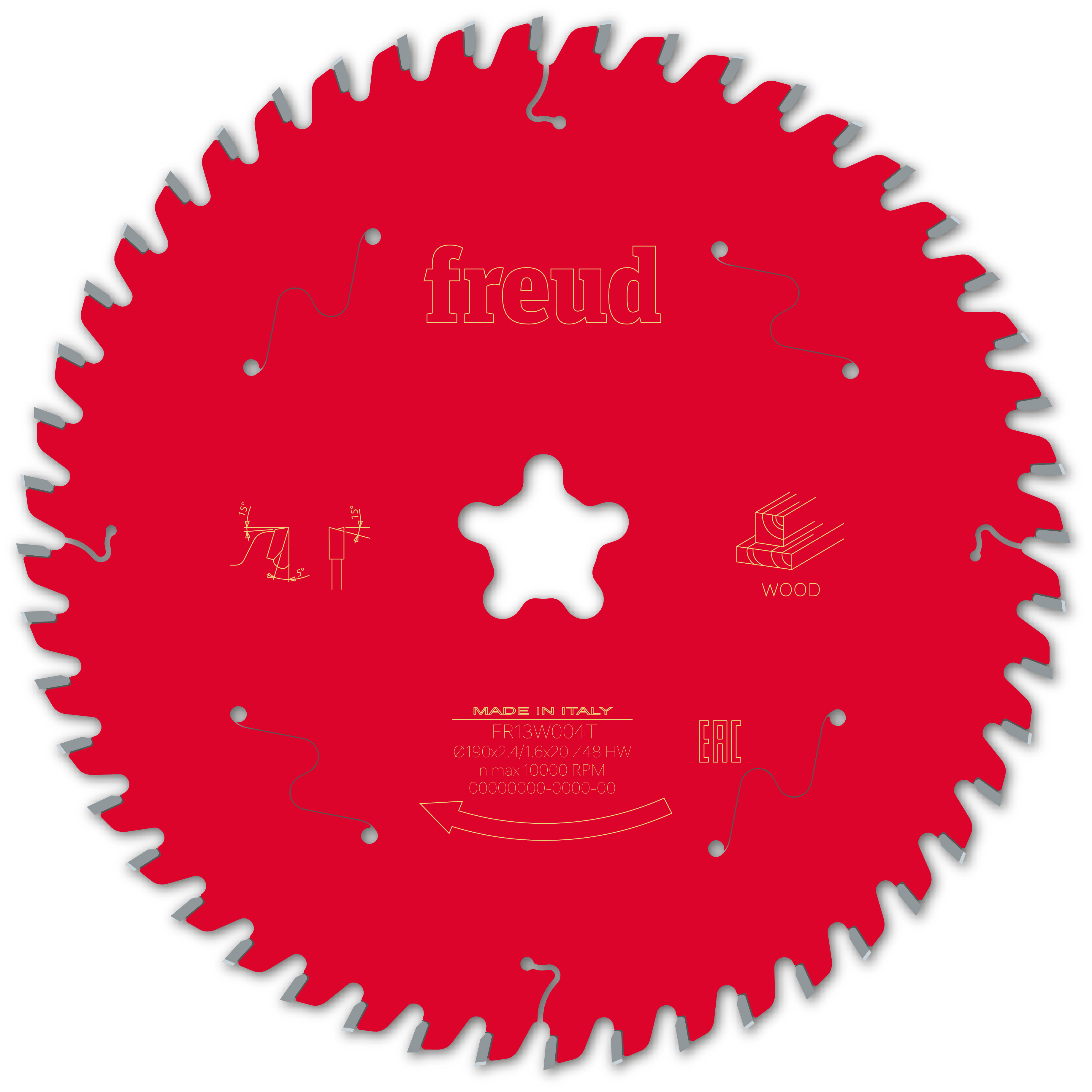 FREUD Kreissägeblatt für Holz 190 x Fast Fix x 2,4/1,6mm Z48