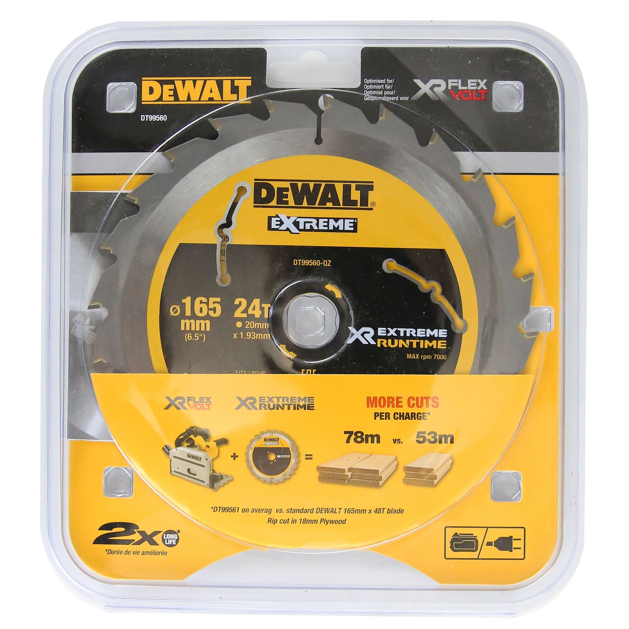 DEWALT Kreissägeblatt Ø165x20 mm 24WZ/FZ