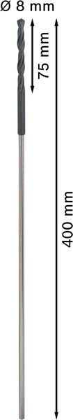 BOSCH PRO Wood HSS Installationsbohrer, 8 x 75 x 400 mm