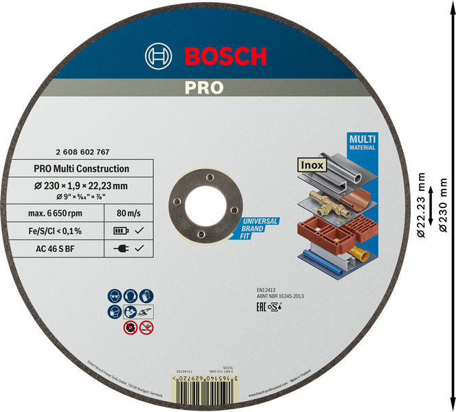 BOSCH PRO Multi Material Trennscheibe, 230 x 1.9 x 22,23 mm