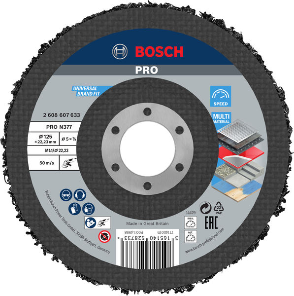 BOSCH PRO N377 Reinigungsscheibe, 125 mm, 22.23 mm BOSCH PRO N377 Reinigungsscheibe, 125 mm, 22.23 mm