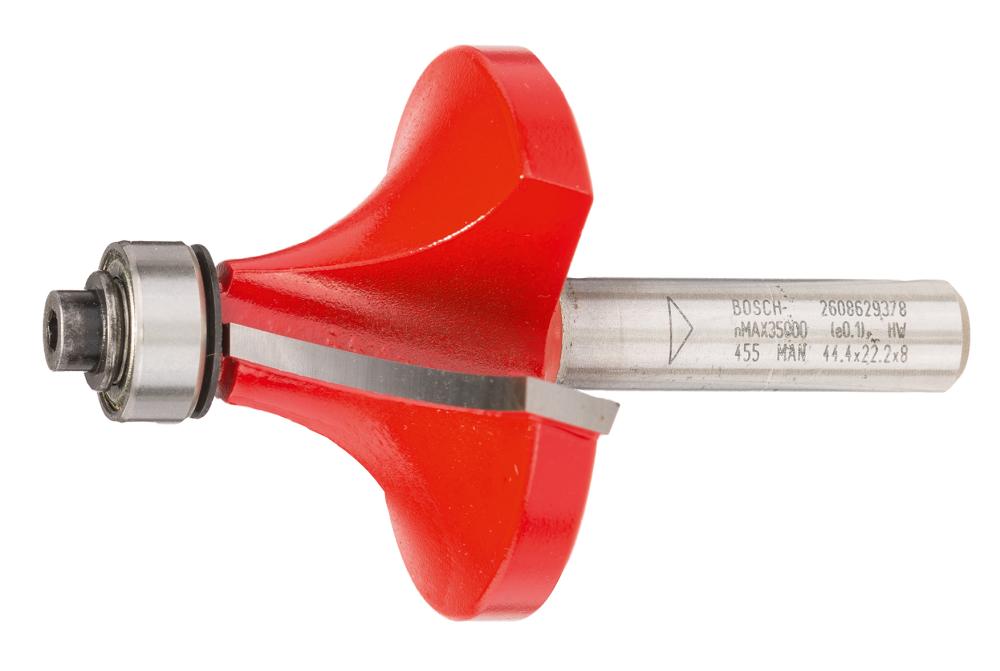 BOSCH Abrundfräser Expert for Wood, 8 mm, D 44,4 mm, R1 15,9 mm, L 22,2 mm, G 64 mm BOSCH Abrundfräser Expert for Wood, 8 mm, D 44,4 mm, R1 15,9 mm, L 22,2 mm, G 64 mm