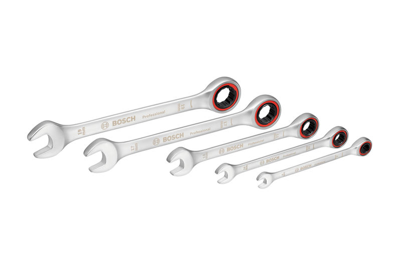 BOSCH Ratschen-Einmaulschlüssel-Set, 5-teilig