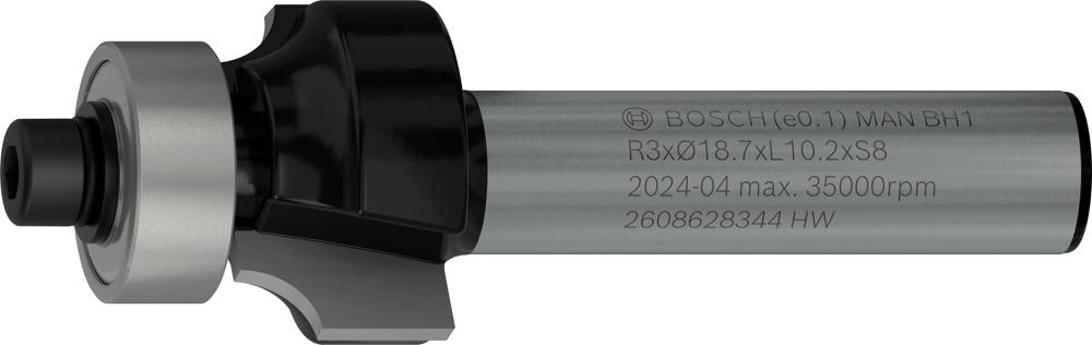 BOSCH PRO Abrundfräser, R 3, Schaft 8 mm