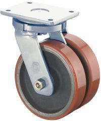 BS ROLLEN Dopp-Lenkr.150mm S100.C10Platte,Polyure Guss,KL S100.C10.150 BS ROLLEN