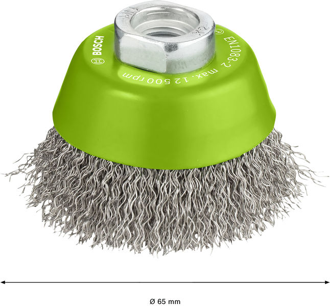 BOSCH PRO Stainless Steel clean Topfbürste, 65 x 0,3 mm, Gewinde BOSCH PRO Stainless Steel clean Topfbürste, 65 x 0,3 mm, Gewinde