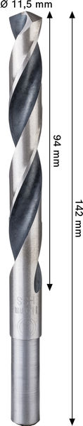BOSCH Metal HSS Spiralbohrer, 11,5 x 94 x 142 mm, CYL Reduzierter Schaft BOSCH Metal HSS Spiralbohrer, 11,5 x 94 x 142 mm, CYL Reduzierter Schaft