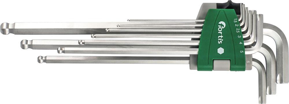 FORTIS Winkelschraubendreher- Satz im Kunststoffhalter 9-teilig 1,5-10mm