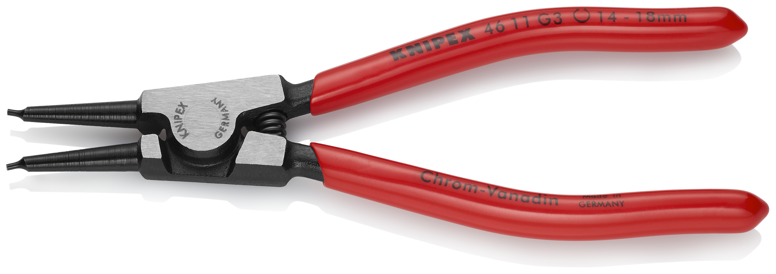 KNIPEX KNIPEX 46 11 G3 Sicherungsringzange für Greifringe auf Wellen 140 mm schwarz atramentiert mit Kunststoff überzogen poliert KNIPEX KNIPEX 46 11 G3 Sicherungsringzange für Greifringe auf Wellen 140 mm schwarz atramentiert mit Kunststoff überzogen poliert