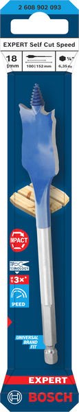 BOSCH EXPERT Self Cut Speed Flachfräsbohrer, 18 x 152 mm BOSCH EXPERT Self Cut Speed Flachfräsbohrer, 18 x 152 mm