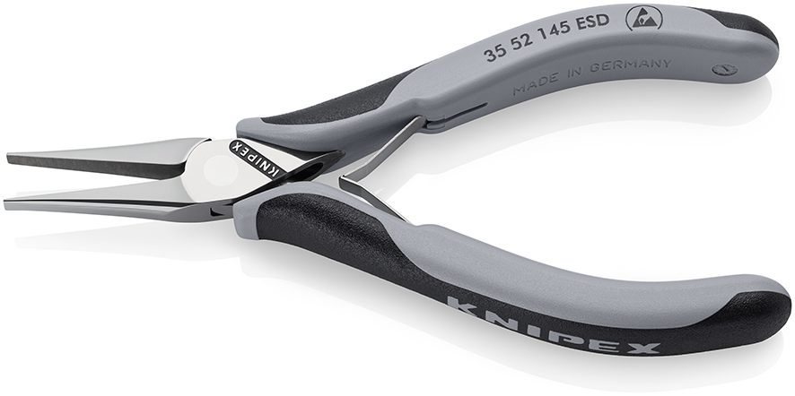 KNIPEX KNIPEX 35 52 145 ESD Elektronik-Greifzange ESD mit durchgestecktem Gelenk 145 mm spiegelpoliert mit Mehrkomponenten-Hüllen spiegelpoliert