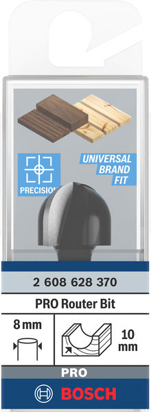 BOSCH PRO Hohlkehlfräser, R 10, Schaft 8 mm BOSCH PRO Hohlkehlfräser, R 10, Schaft 8 mm