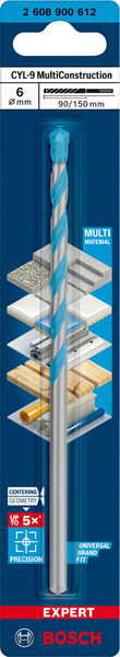 BOSCH EXPERT CYL-9 MultiConstruction Bohrer, 6 x 90 x 150 mm