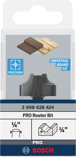 BOSCH PRO Abrundfräser, L 1/4", Schaft 1/4" BOSCH PRO Abrundfräser, L 1/4", Schaft 1/4"